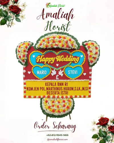 Karangan Papan Bunga Pernikahan di Mandiraja